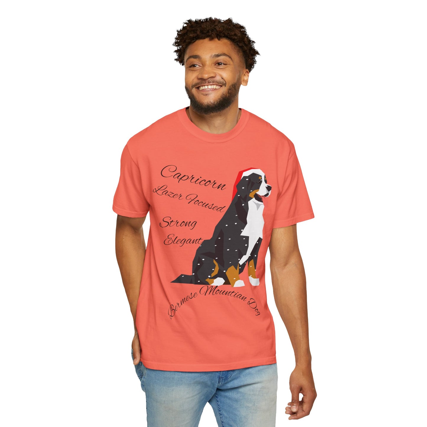 Capricorn Dog Unisex Garment-Dyed T-Shirt - Strong, Elegant, and Lazer Focused