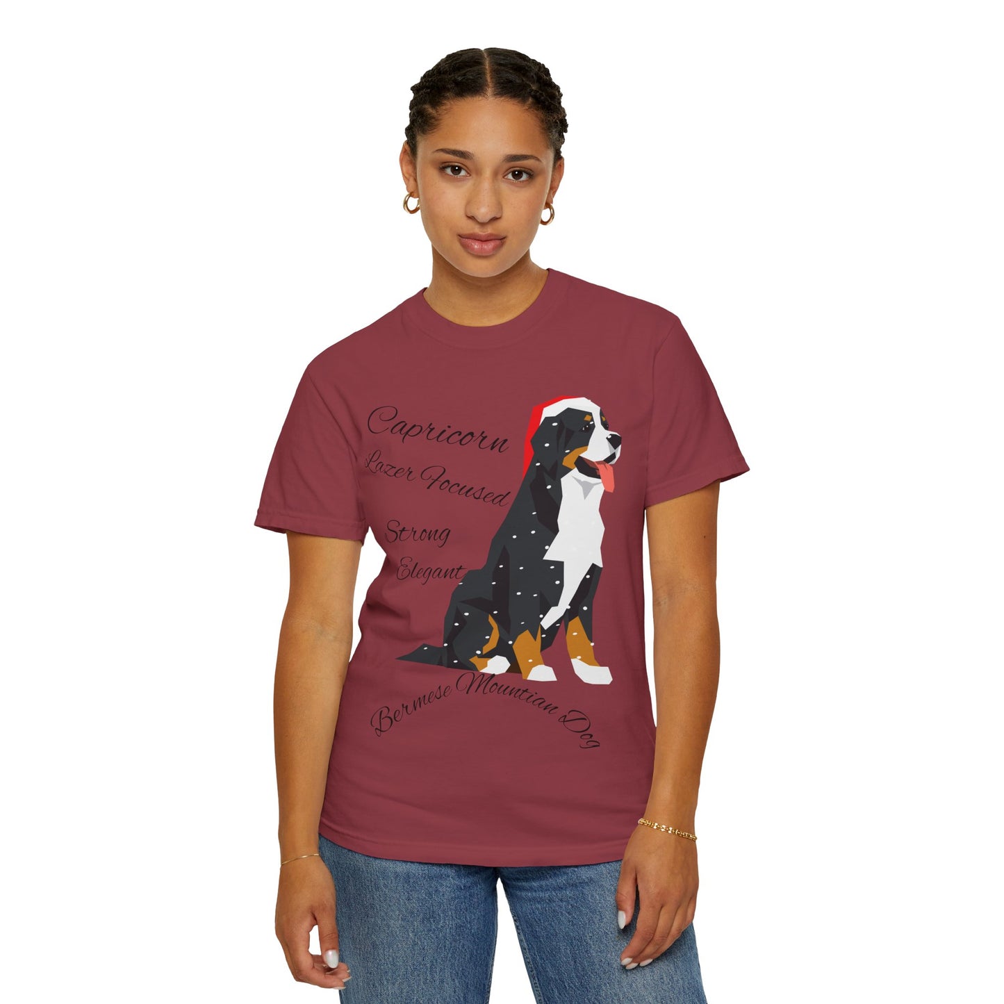 Capricorn Dog Unisex Garment-Dyed T-Shirt - Strong, Elegant, and Lazer Focused