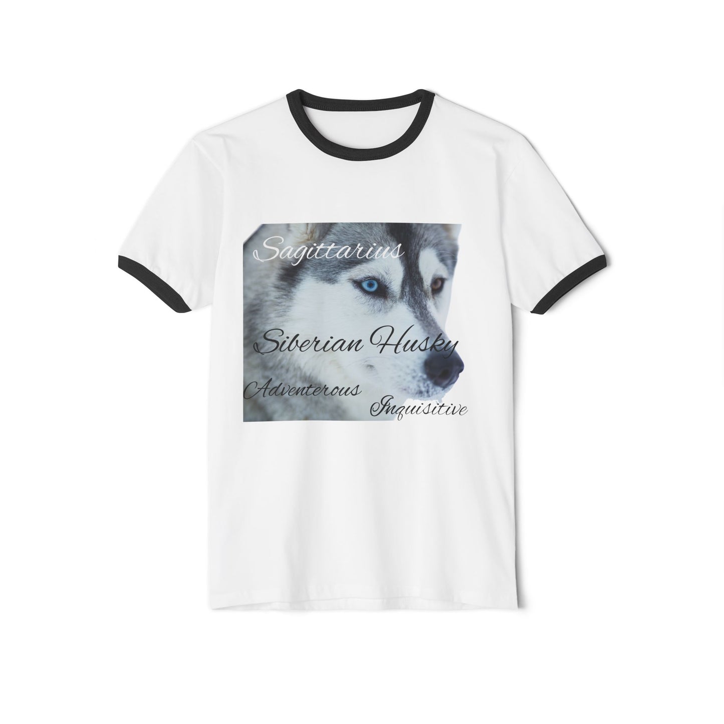 Sagittarius Siberian Husky Adventure Ringer T-Shirt - Unisex Cotton