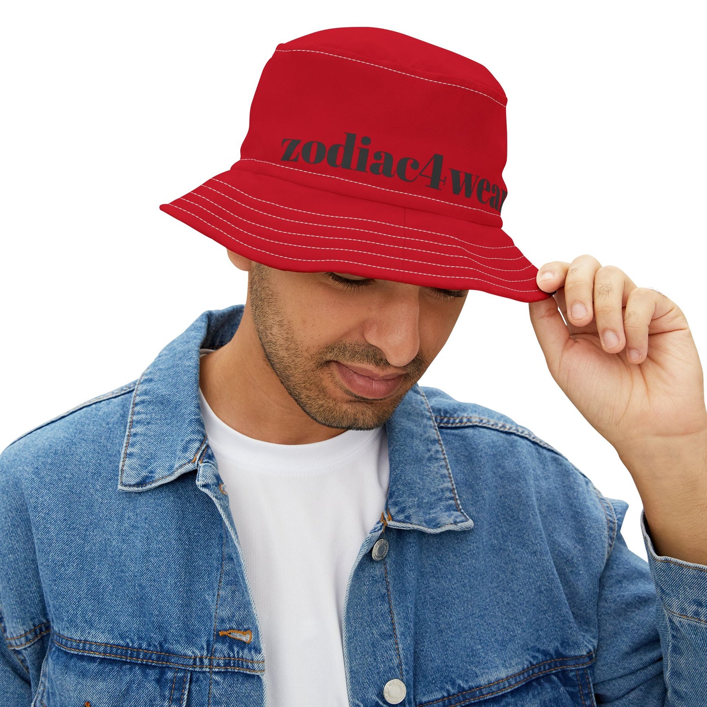 Zodiac 4 Wear Red Bucket Hat - Trendy Sun Protection for Astrology Lovers
