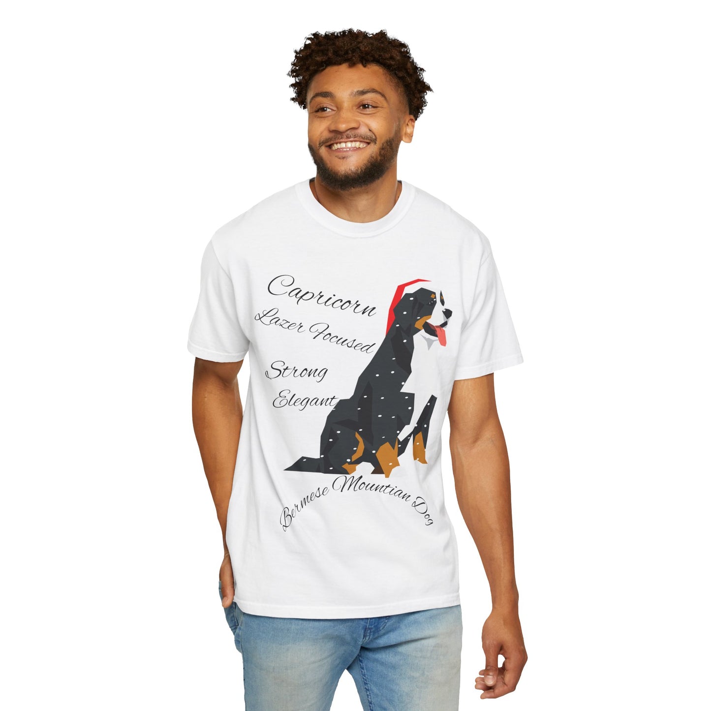 Capricorn Dog Unisex Garment-Dyed T-Shirt - Strong, Elegant, and Lazer Focused