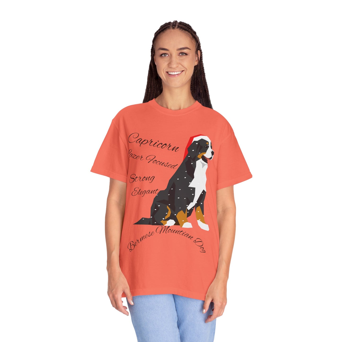Capricorn Dog Unisex Garment-Dyed T-Shirt - Strong, Elegant, and Lazer Focused