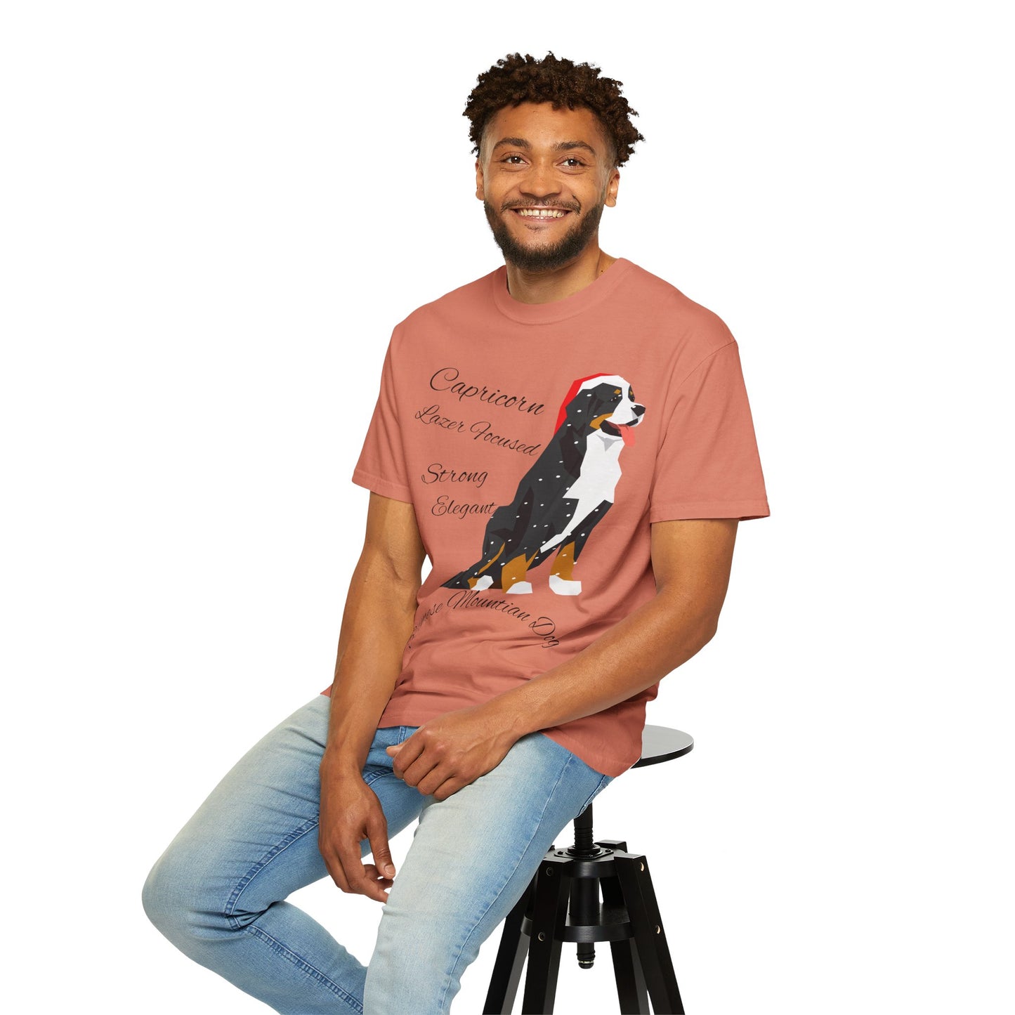 Capricorn Dog Unisex Garment-Dyed T-Shirt - Strong, Elegant, and Lazer Focused