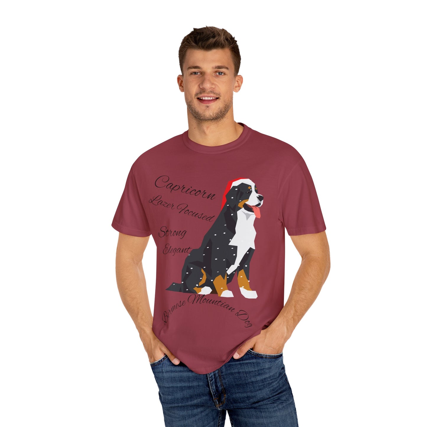 Capricorn Dog Unisex Garment-Dyed T-Shirt - Strong, Elegant, and Lazer Focused