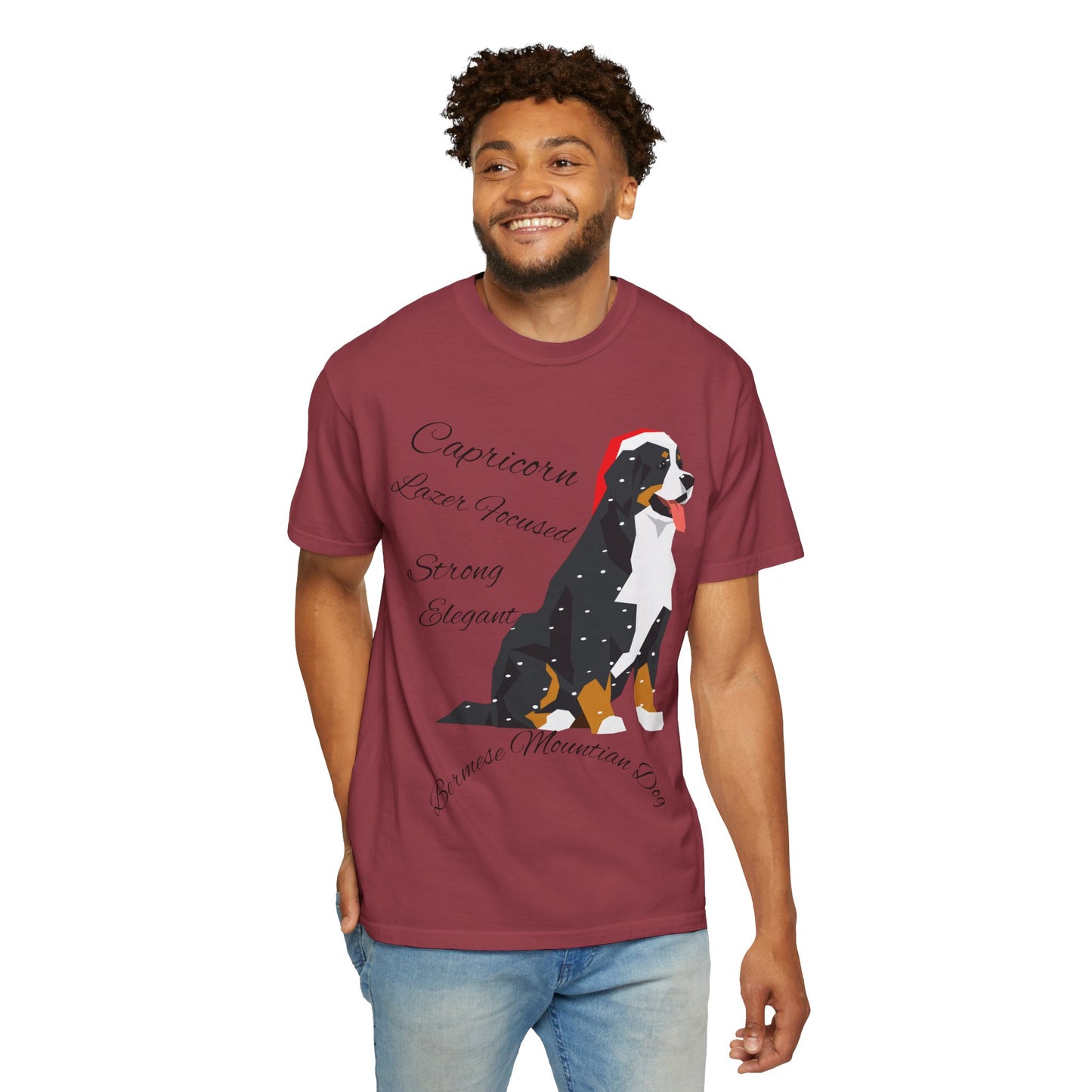 Capricorn Dog Unisex Garment-Dyed T-Shirt - Strong, Elegant, and Lazer Focused