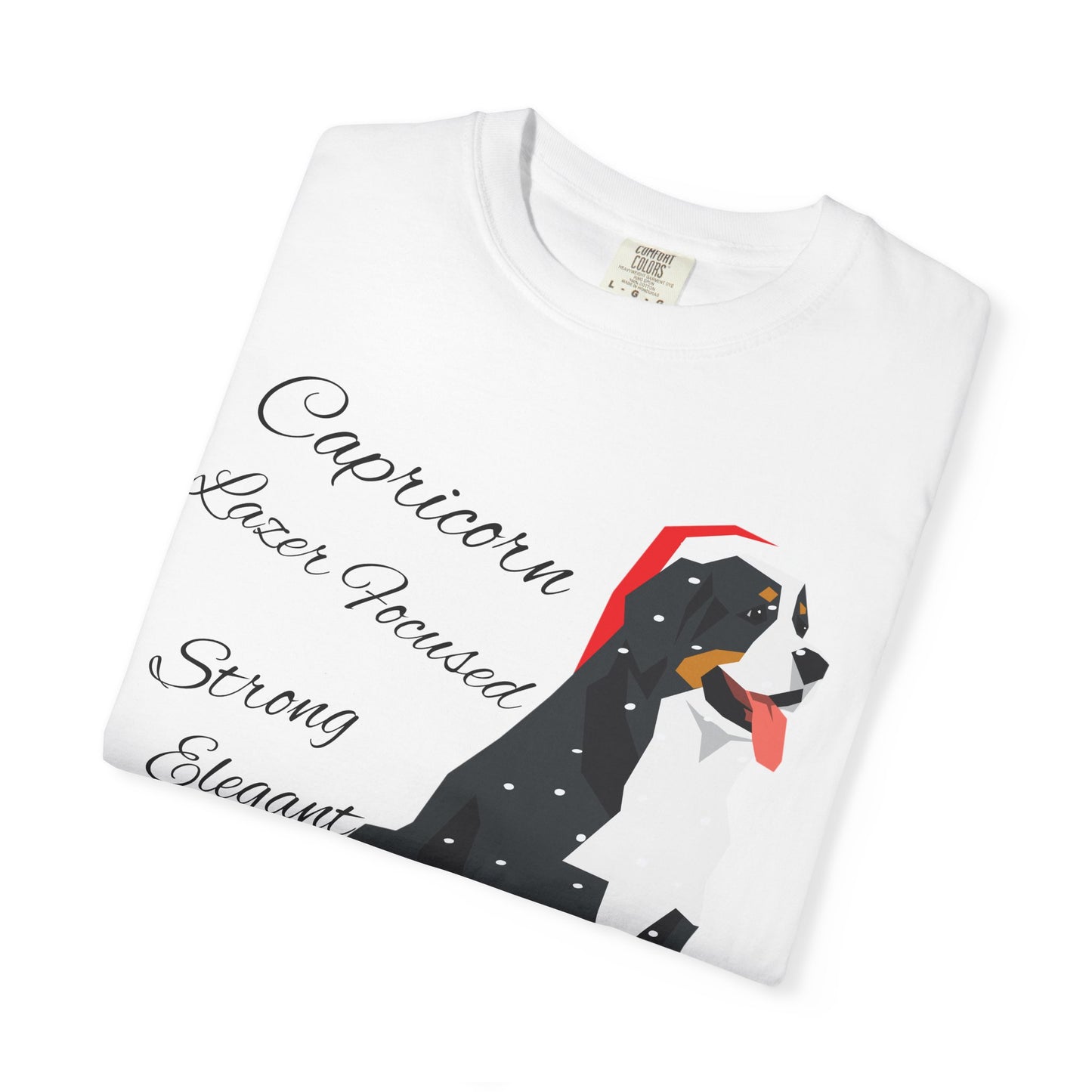 Capricorn Dog Unisex Garment-Dyed T-Shirt - Strong, Elegant, and Lazer Focused