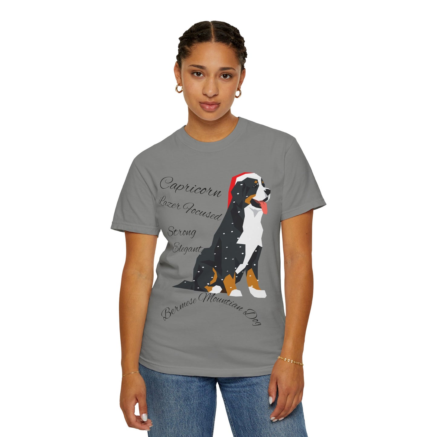 Capricorn Dog Unisex Garment-Dyed T-Shirt - Strong, Elegant, and Lazer Focused