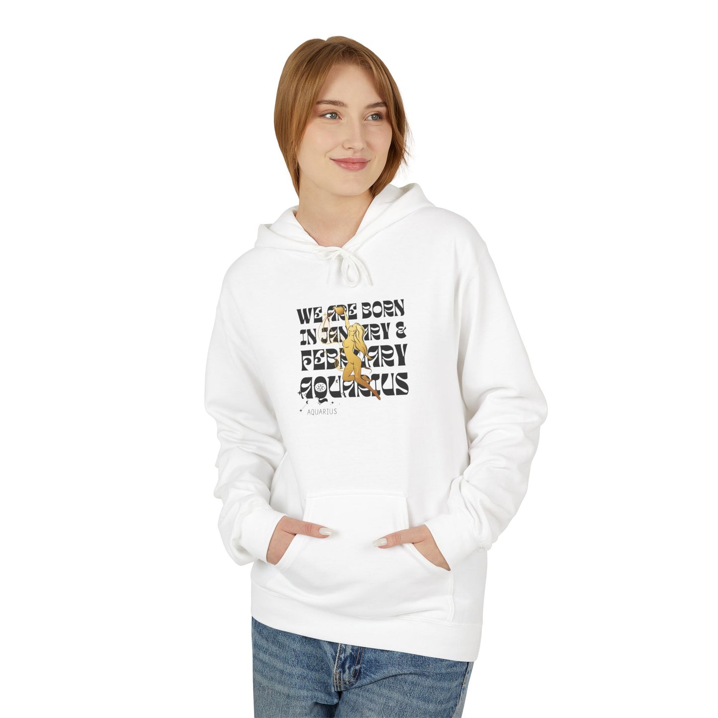 Born in February Fleece Hoodie, Unisex Sweatshirt, Cozy Gift for February Birthdays, Casual Wear, Inspirational Hoodie, Birthday Gift