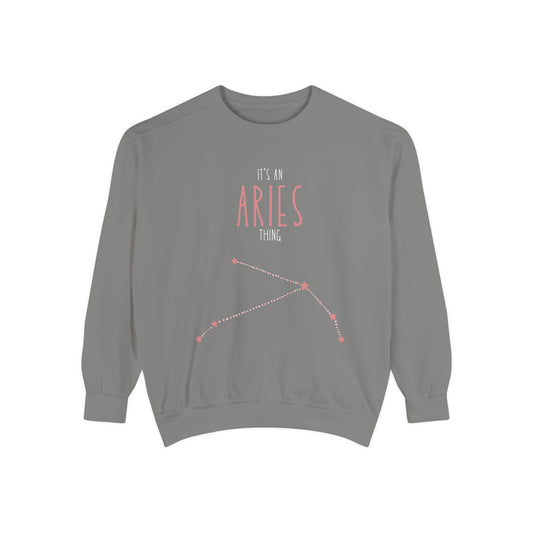 Aries Zodiac Sweatshirt, Astrology Gift, Unisex Casual Wear, Birthday Present for Aries, Cozy Layer for Astrology Lovers
