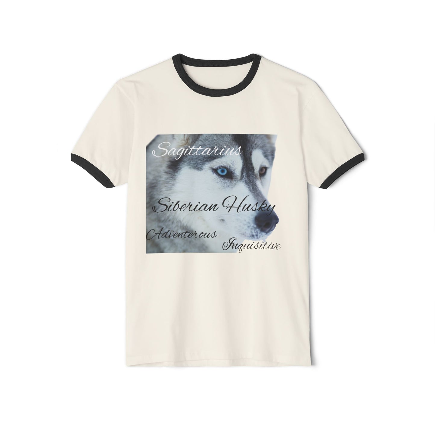 Sagittarius Siberian Husky Adventure Ringer T-Shirt - Unisex Cotton