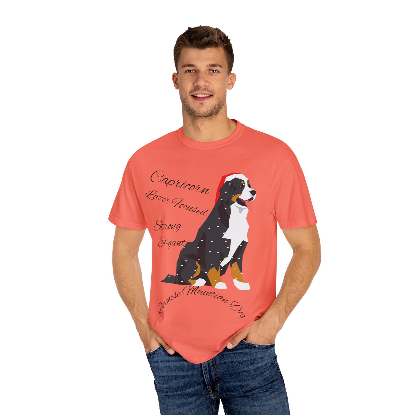 Capricorn Dog Unisex Garment-Dyed T-Shirt - Strong, Elegant, and Lazer Focused