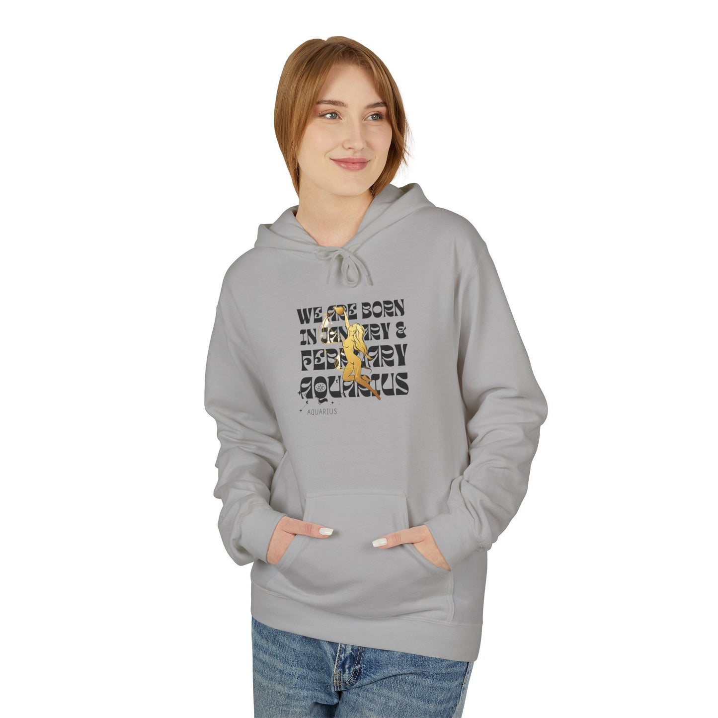 Born in February Fleece Hoodie, Unisex Sweatshirt, Cozy Gift for February Birthdays, Casual Wear, Inspirational Hoodie, Birthday Gift