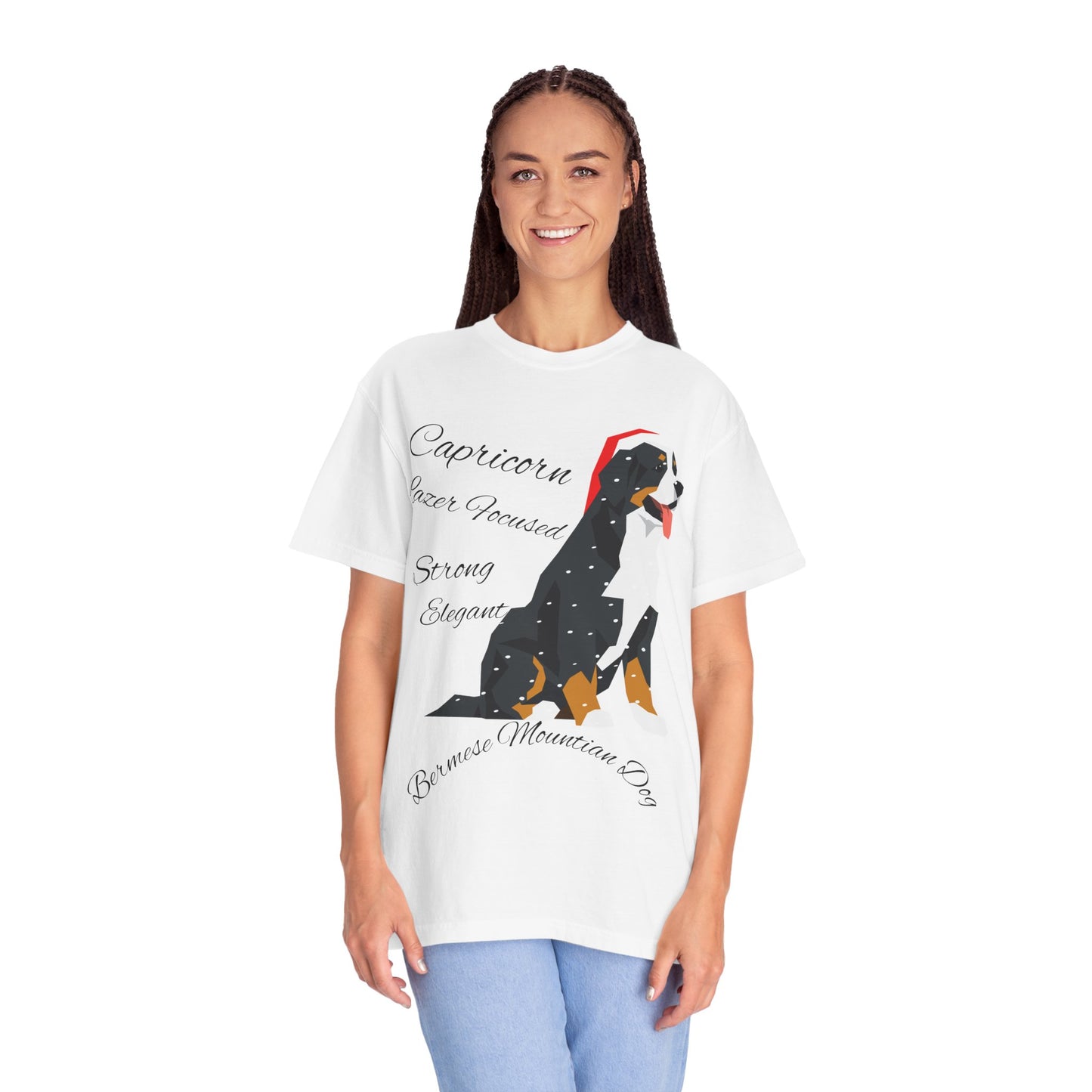 Capricorn Dog Unisex Garment-Dyed T-Shirt - Strong, Elegant, and Lazer Focused
