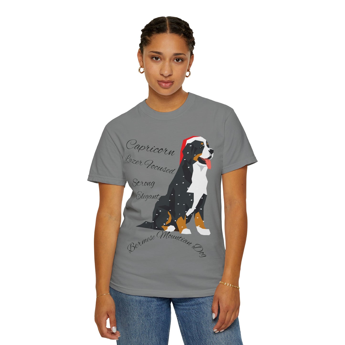 Capricorn Dog Unisex Garment-Dyed T-Shirt - Strong, Elegant, and Lazer Focused