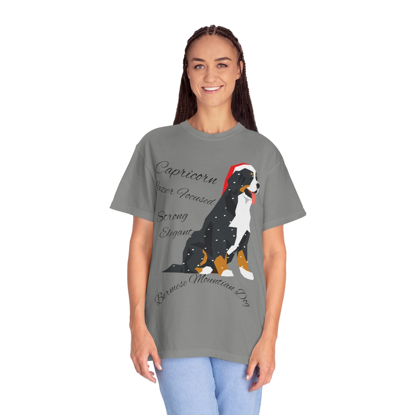 Capricorn Dog Unisex Garment-Dyed T-Shirt - Strong, Elegant, and Lazer Focused