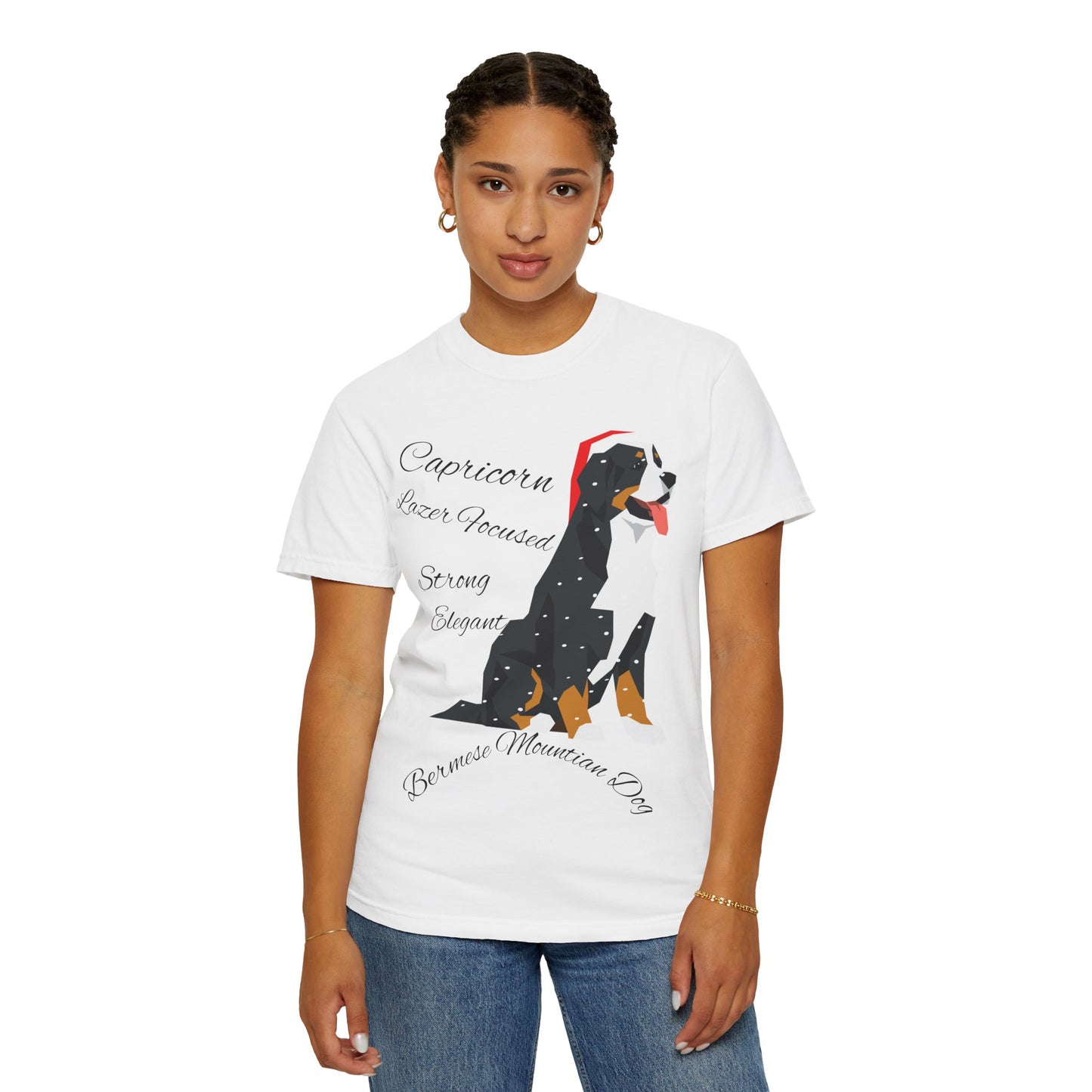 Capricorn Dog Unisex Garment-Dyed T-Shirt - Strong, Elegant, and Lazer Focused