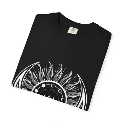 Celestial Suns & Moons T-Shirt, Cosmic Graphic Tee, Unisex Space Shirt, Astrology Apparel, Horoscope Gift for Him/Her