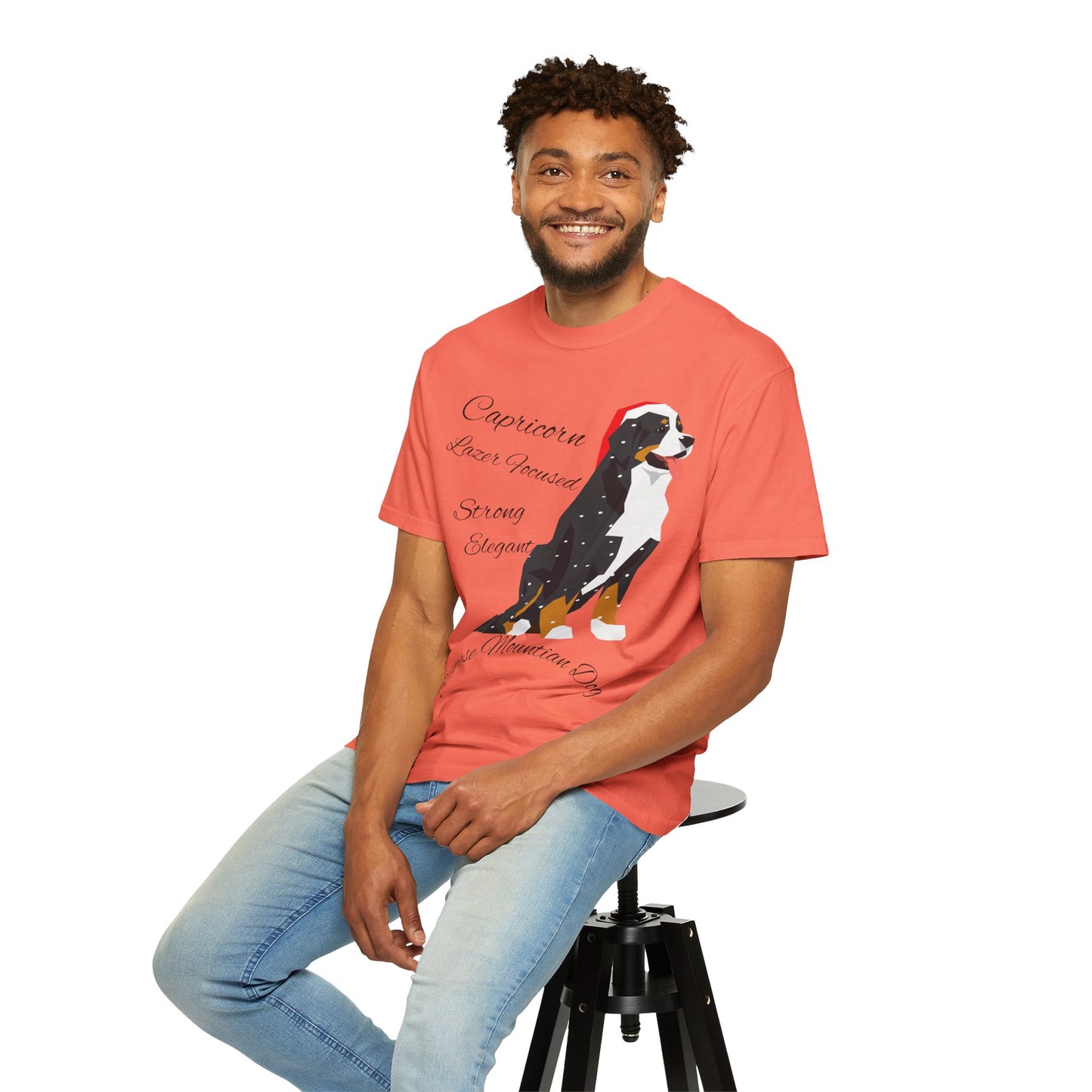Capricorn Dog Unisex Garment-Dyed T-Shirt - Strong, Elegant, and Lazer Focused
