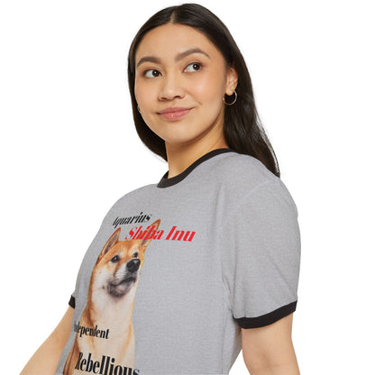 Shiba Inu Astrology Ringer T-Shirt for Dog Lovers