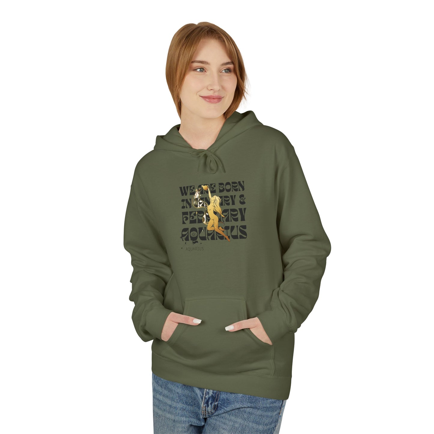 Born in February Fleece Hoodie, Unisex Sweatshirt, Cozy Gift for February Birthdays, Casual Wear, Inspirational Hoodie, Birthday Gift