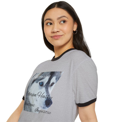 Sagittarius Siberian Husky Adventure Ringer T-Shirt - Unisex Cotton