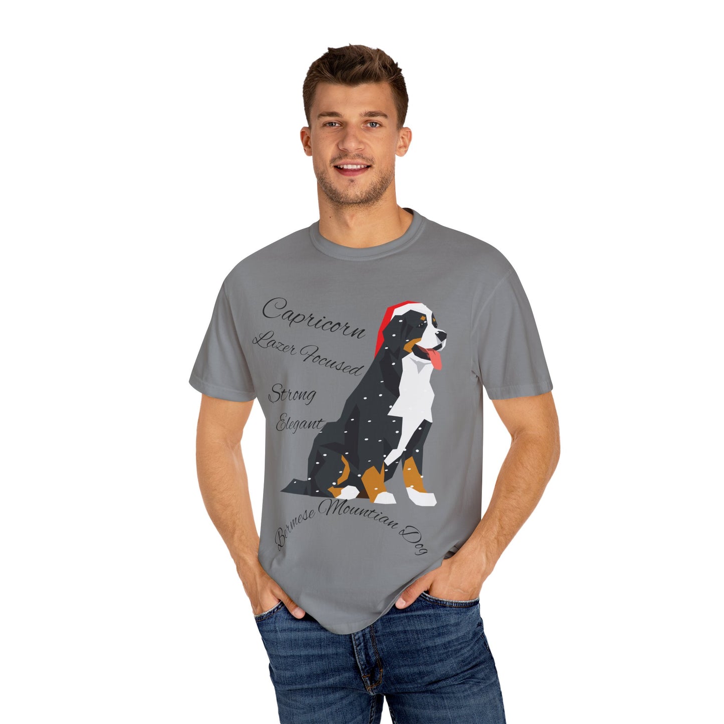 Capricorn Dog Unisex Garment-Dyed T-Shirt - Strong, Elegant, and Lazer Focused