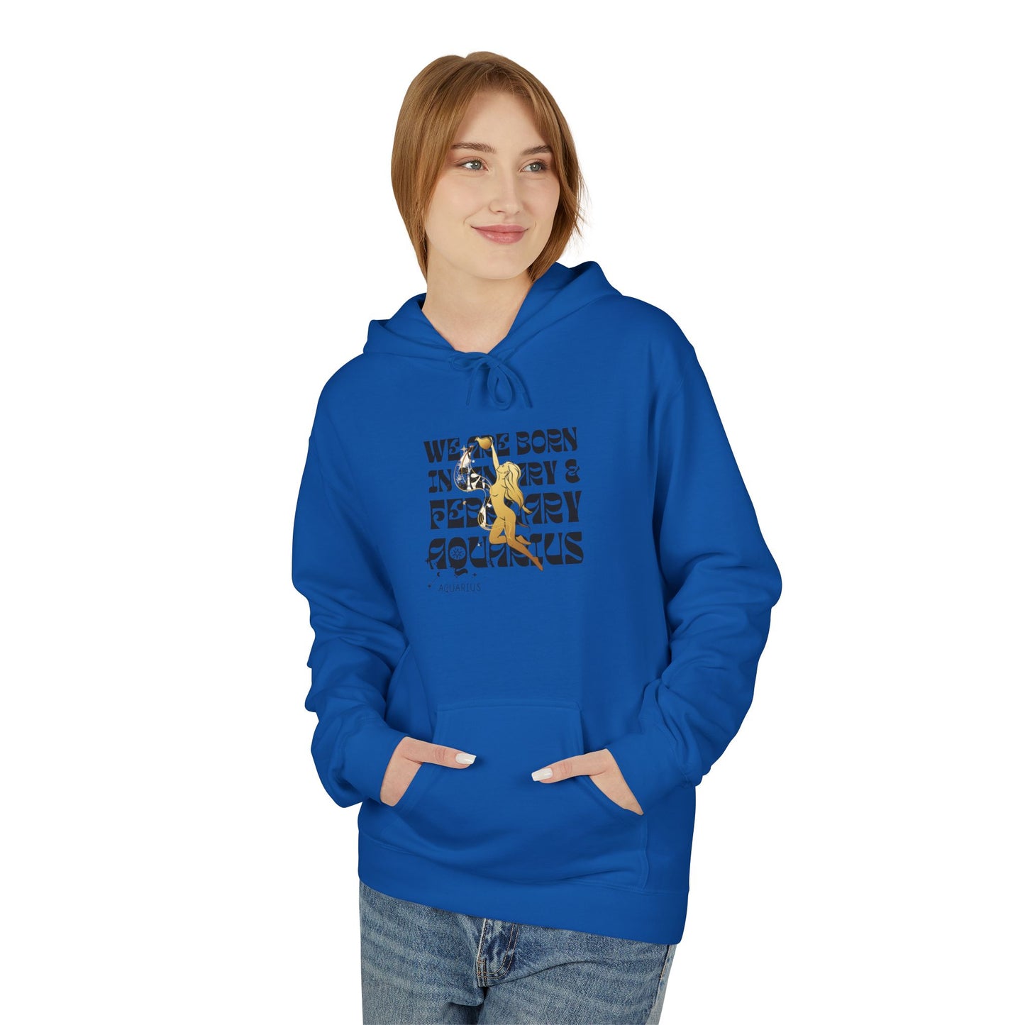 Born in February Fleece Hoodie, Unisex Sweatshirt, Cozy Gift for February Birthdays, Casual Wear, Inspirational Hoodie, Birthday Gift
