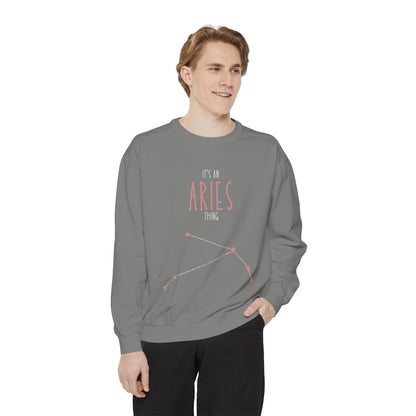 Aries Zodiac Sweatshirt, Astrology Gift, Unisex Casual Wear, Birthday Present for Aries, Cozy Layer for Astrology Lovers