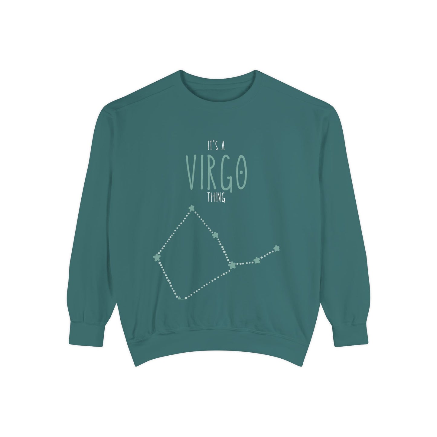 Virgo Unisex Garment-Dyed Sweatshirt - Cozy Astrology Gift, Celestial Fashion, Zodiac Apparel, Perfect for Birthdays & Astrological Events