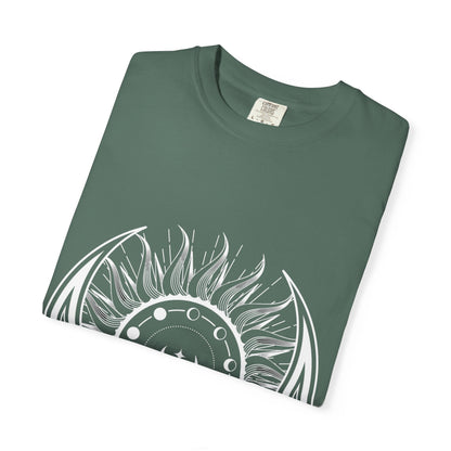 Celestial Suns & Moons T-Shirt, Cosmic Graphic Tee, Unisex Space Shirt, Astrology Apparel, Horoscope Gift for Him/Her