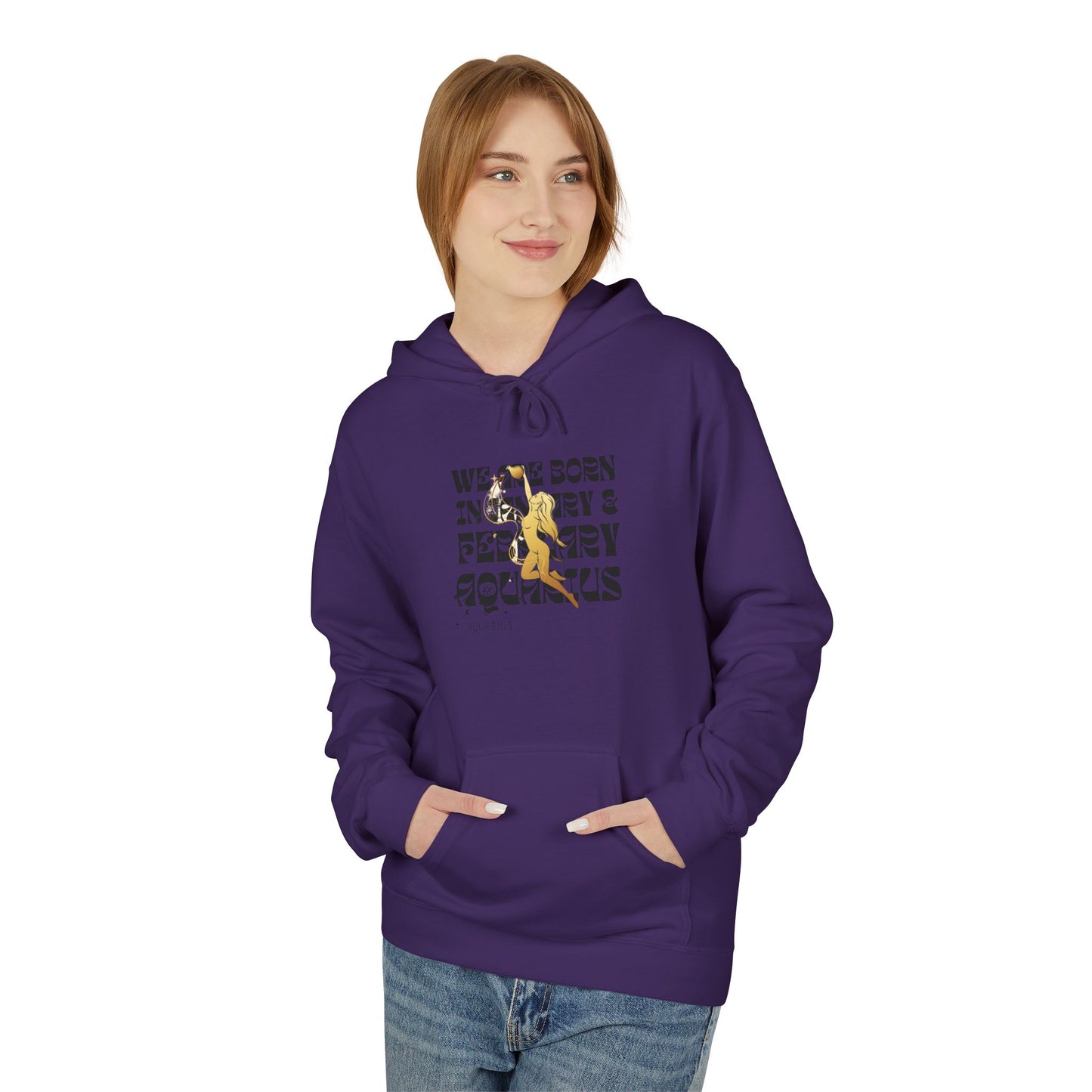 Born in February Fleece Hoodie, Unisex Sweatshirt, Cozy Gift for February Birthdays, Casual Wear, Inspirational Hoodie, Birthday Gift