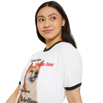 Shiba Inu Astrology Ringer T-Shirt for Dog Lovers
