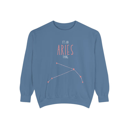 Aries Zodiac Sweatshirt, Astrology Gift, Unisex Casual Wear, Birthday Present for Aries, Cozy Layer for Astrology Lovers