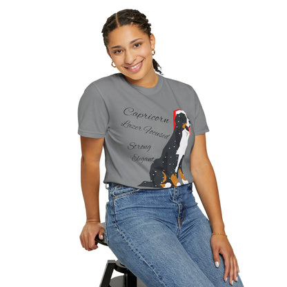 Capricorn Dog Unisex Garment-Dyed T-Shirt - Strong, Elegant, and Lazer Focused