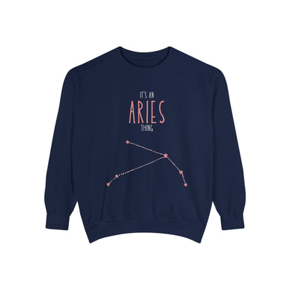 Aries Zodiac Sweatshirt, Astrology Gift, Unisex Casual Wear, Birthday Present for Aries, Cozy Layer for Astrology Lovers