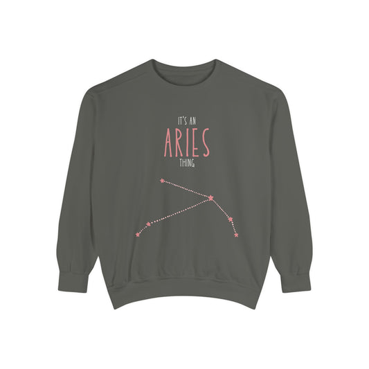 Aries Zodiac Sweatshirt, Astrology Gift, Unisex Casual Wear, Birthday Present for Aries, Cozy Layer for Astrology Lovers