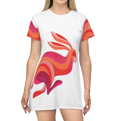 All Over Print T-Shirt Dress - jones69